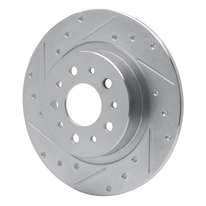 Fiat 500L Brake Rotor (1) - Rear Left - R1 Concepts - Drilled & Slotted - Silver - `14-`19